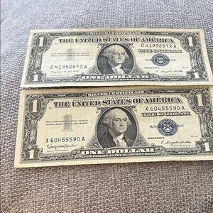 Vintage Blue Seal 1957 One Dollar Bills